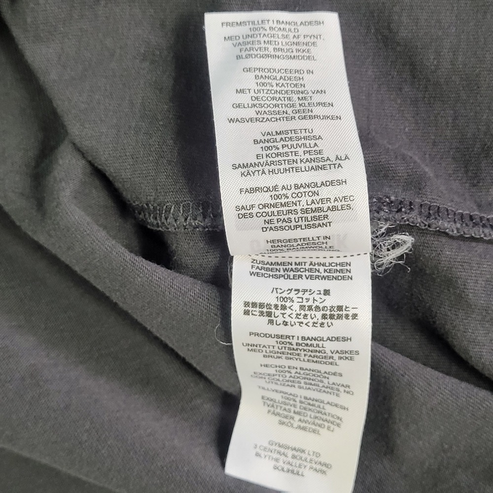 Gymshark T-Shirt Mens L Black Excellent Cotton Short Sleeve Logo A1A3J - Picture 7 of 8